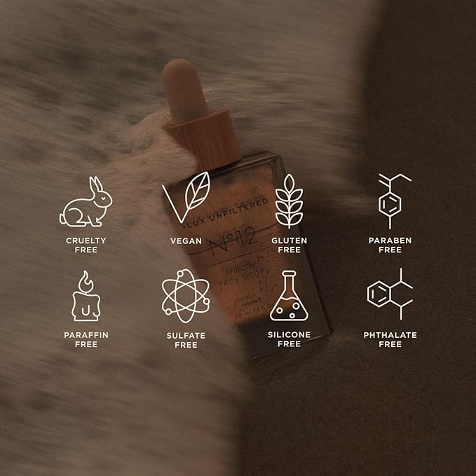 + Lux Unfiltered N°12 Sunstruck Face Tanning Drops - Fragrance Free Bronzing Drops for Face with Hyaluronic Acid, Coconut Water, & Passionfruit Oil - Cruelty Free & Vegan Self Tanner
