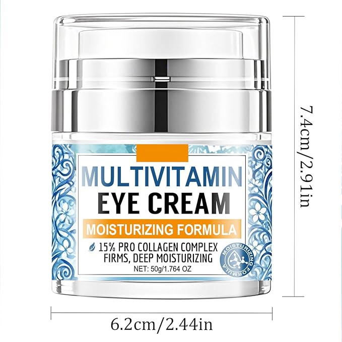 Collagen Complex Eye Cream – Moisturizing & Firming Under Eye Treatment with Tripeptide Complex, Rice Bran & Olive Oil – Hydrating Anti-Aging Cream for Dark Circles, Puffiness & Wrinkles, 1.764oz