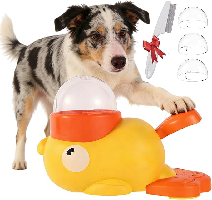 Duck Dog Treat Dispenser, Duck Dog Feeder, 2026 New Dog Interactive Treat Dispenser Toy, Foot-Powered Feeder Toy for Small & Medium Cat Dogs (1 Set)
