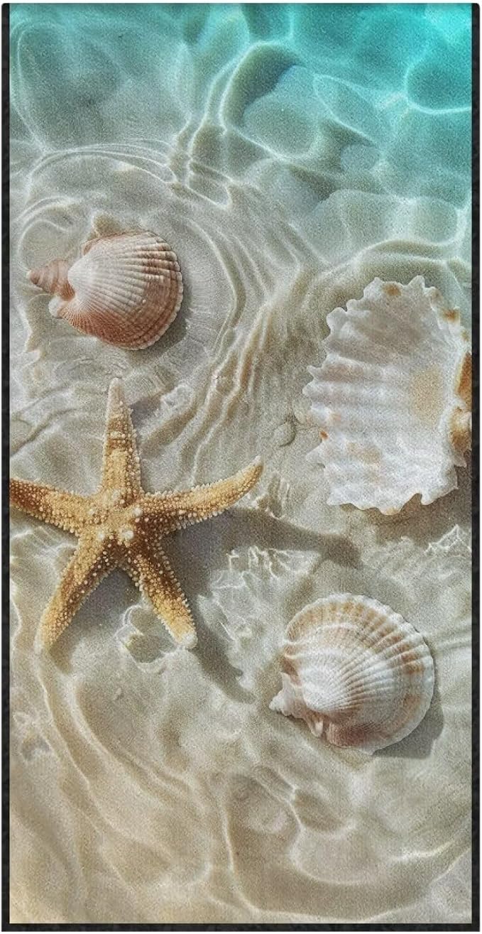 INSTANTARTS Beach Starfish Car Seat Towel Covers Yoga Towel Car Seat Cover Swimming SUV/Truck Seat