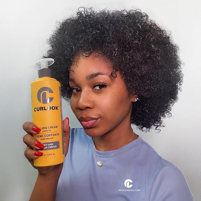 Kinky-Coily Hair Leave-in Styling Cream - Silicone Free With Niacinamide, Creatine, Minerals, Triolein Oil, Shea Butter, Murumuru Butter and Scalp & Plant Extracts - Made in Canada