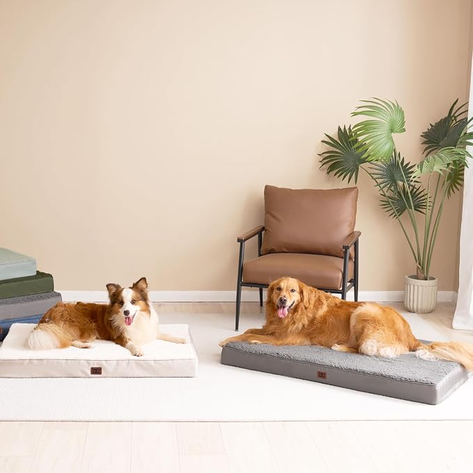 EHEYCIGA Orthopedic Dog Bed Large with Removable Washable Cover, 36x27 | Egg Crate Foam Support, Durable Oxford fabric, Non-Slip Bottom, Machine Washable, Soft Waterproof Plush Pet Bed Mat For Crate