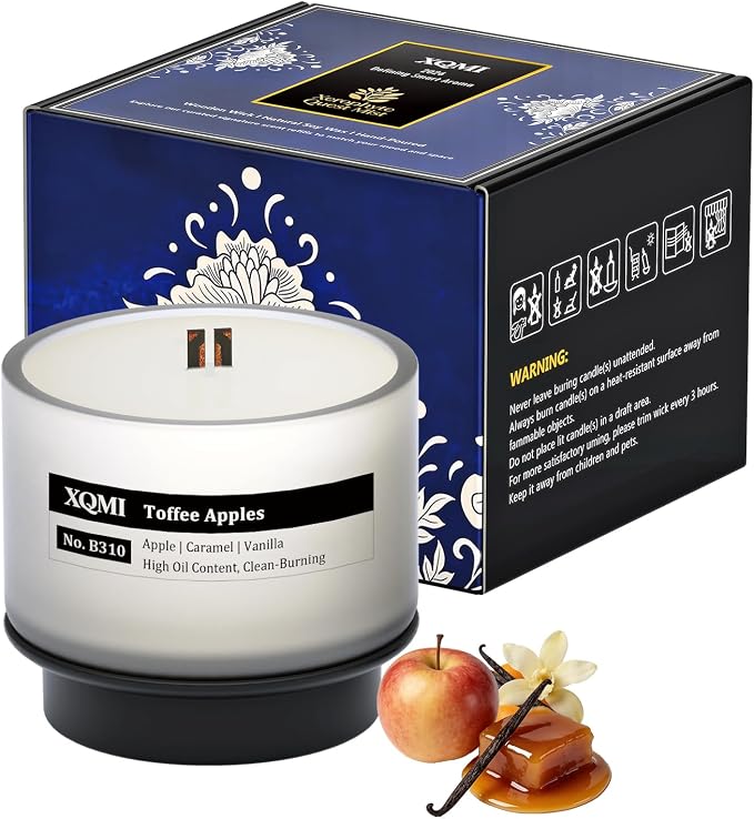 Scented Candle Set, Women Candles Gifts Valentine's Day Gift, Soy Wax Lasting 35H, for Home Decor Aromatherapy Candle Set,Apple, Caramel, Vanilla