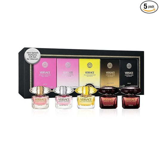 Versace Perfume for Women Gift Set –Mini Variety Splashes, 5 Piece 0.17 oz Each