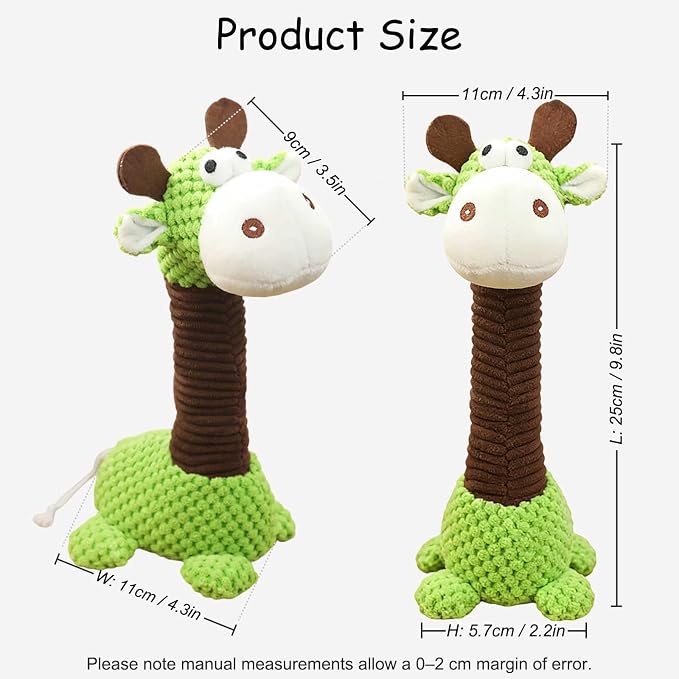 Squeaky Plush Dog Toys, Cute Animal Pet Toy for Small Dogs, Deer
