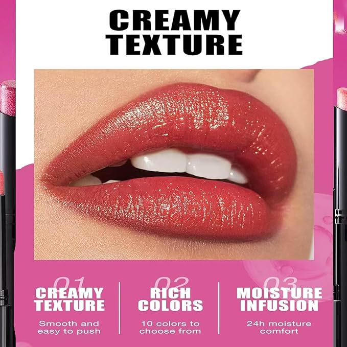 Youthful Red Lipstick For Women Matte Nude Glitter Highly Pigmented Moisturizing Lip stick Hypoallergenic Waterproof Long Lasting Lipsticks Quick Makeup Lightweight Portable # 04