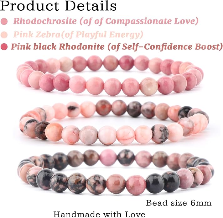 NCB 2.3-Piece 4mm Natural Crystal Gemstone Stretch Bracelets – Handmade Reiki Energy Healing Jewelry for Meditation,Yoga, Unisex