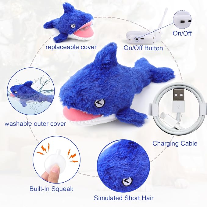 Mity rain Interactive Dog Toy Shark