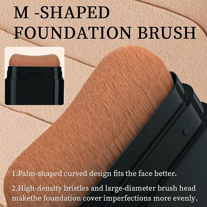Foundation Stick, 2 in 1 Dual-Ended Long-Lasting Concealer Korean Foundation Contour Stick, Waterproof Contouring foundation with Brush, Full Coverage Matte Finish for Face Makeup(05#DEEP WHEAT COLOR)