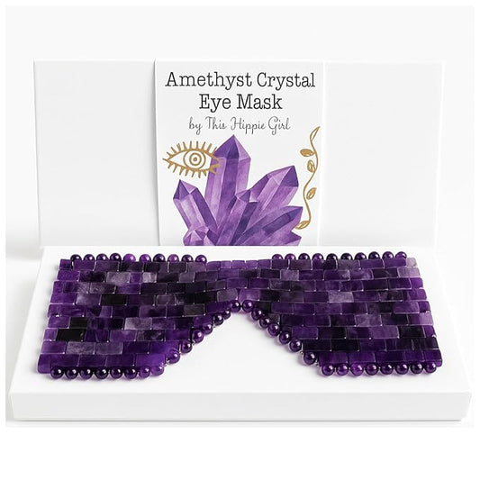This Hippie Girl Amethyst Eye Mask – Natural Crystal Facial Mask for Puffiness, Dark Circles & Tension Relief. Cooling Spa Stone for Relaxation, Skincare & Beauty Routine