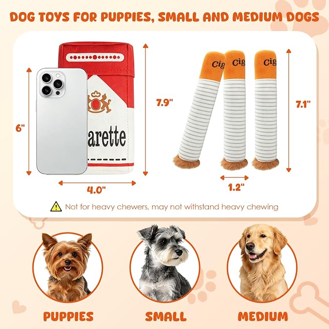 Wdmiya Funny Dog Toys for Small Medium Dogs, Squeaky Interactive Dog Toy | Hide and Seek Treat Hiding Burrow Toy, Plush Enrichment Toy, Birthday Gift and Photo Prop for Pet Lovers