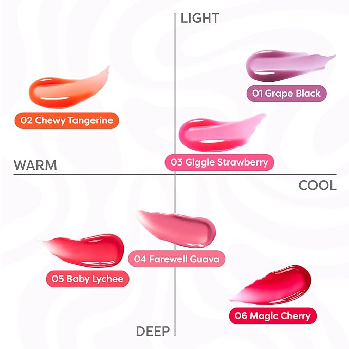 COLORGRAM FRUITY GLASS GLOSS 05 BABY LYCHEE | Non-Sticky Glossy Lip Tint with Glass-Like Shine | Long-Lasting Hydrating Lip Gloss for Smooth & Plump Lips