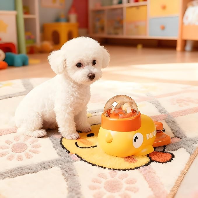 Interactive Duck Puzzle Treat Dispenser Anti-Bloat IQ Training Pet Toys | Slow Feeder Puzzle, Mental Stimulation & Anxiety Relief, Helps Reduce Vomiting and Overeating, Indoor Enrichment