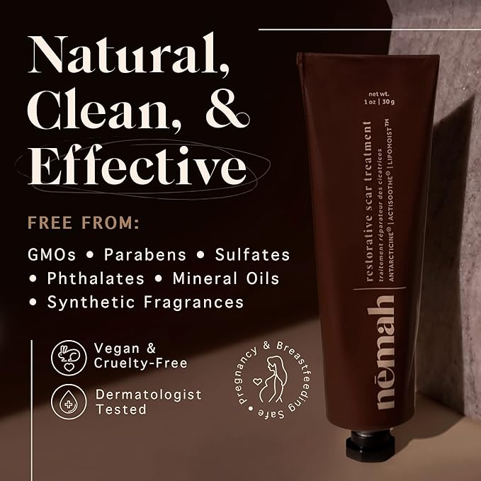 Nemah - Restorative Scar Treatment for C Section Recovery - C Section Scar Treatment for Postpartum - Reduces the Appearance of Scars from Acne - Vegan & Cruelty-Free - 1 oz.