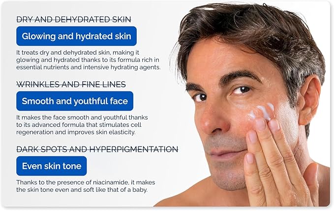 Omnis Uomo Face Cream – Moisturizer with Retinol and Hyaluronic Acid, Refreshing Effect, Reduces Wrinkles and Dark Spots, Improves Skin Elasticity and Radiance