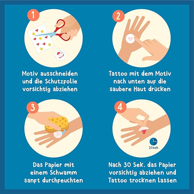 120 Skin-friendly Kids Tattoos - Dermatologically Tested & Rated VERY GOOD - Made in Germany - Our Temporary Tattoos for Kids (Pirates Theme)