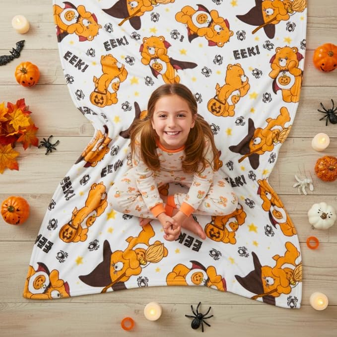 Care Bears Trick-or-Sweet Bear Bedding Super Soft Cozy Plush Throw, 46 in x 60 in, (Officially Licensed Product) by Franco Collectibles