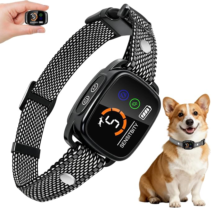 ETACCU Dog Bark Collar，Waterproof Rechargeable Digital Ultrasonic Bark