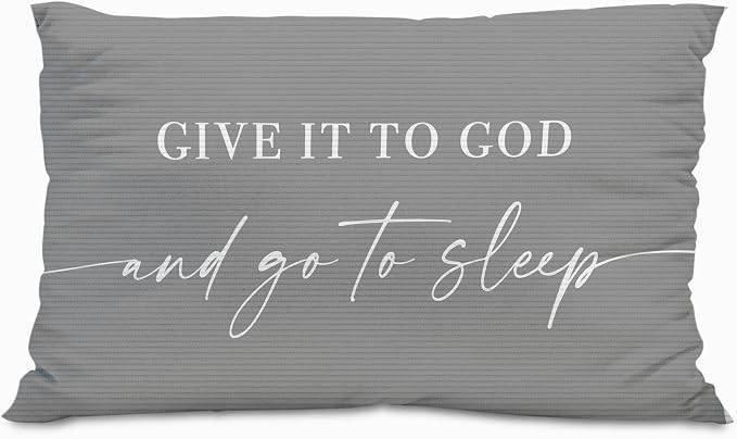 Give It to God and Go to Sleep, Decorative Corduroy Pillows Cover for Bed,Corduroy Pillows Cover for Bed,12x20 Inch Pillow Case,Decorative Corduroy Pillows Cover for Room（Gray 12" x 20"）