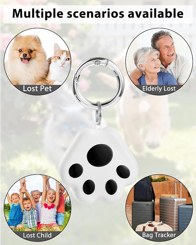 Pet GPS Tracker for Dog and Cat: Dogs and Cats Small Tracking Tag for Google and iOS with No Subscription No Fee - Smart Pets Trackers Waterproof Dustproof Extra Long Batteries Life of 360 Days