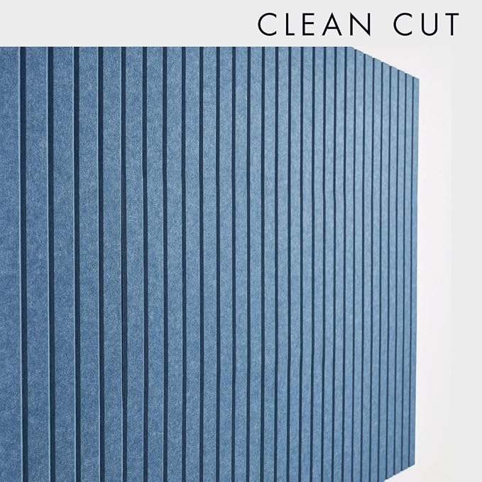 Large Bulletin Board 48x36- Office Wall Organizer to Replace Your Old Cork Boards for Walls for Office Decor -12-Pack Felt Wall Panels to Use in Home Office Decor, Classroom Decor (Slat Blue)