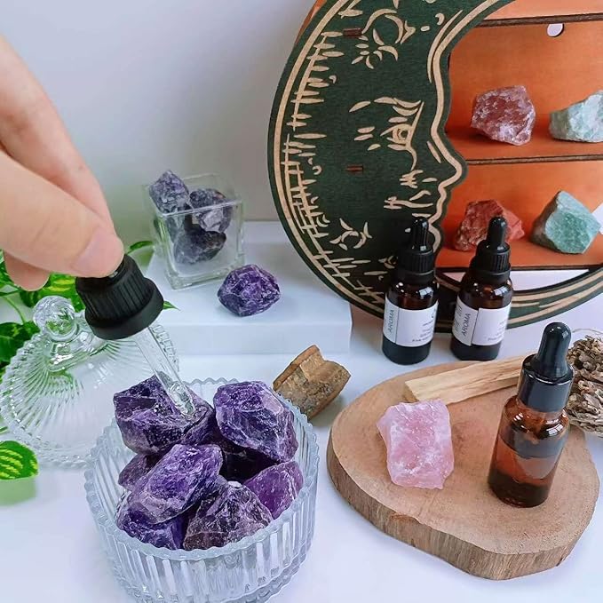 LAIDANLA 1lb 2" Amethyst Natural Rough Stones Crystal Large Raw Crystals Bulk Healing Gemstones for Reiki Healing Tumbling Fountain Rocks Wire Wrapping Decoration Cabbing Lapidary