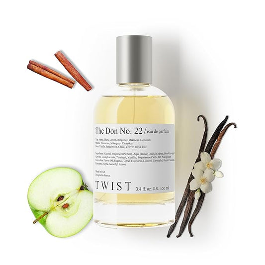 Twist The Don No. 22 - Eau De Parfum Inspired by Boss Bottled EDT, Long-Lasting Perfume For Men, Paraben Free, Vegan, Clean Ingredients, Apple & Cinnamon Fragrance - Spray 100 ml | 3.4 fl. oz.