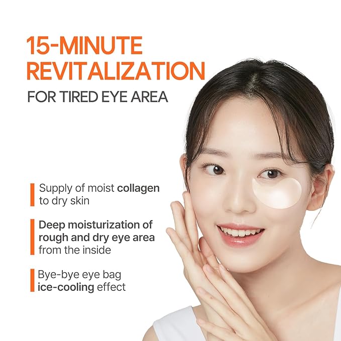 Petitfee Collagen & CoQ10 Hydrogel Eye Patch 60ea - Collagen Under Eye Mask for Intense Hydration, Skin Elasticity, CoenzymeQ10, Aloe Vera, Green Tea Extract for Puffy Eyes and Dark Circles