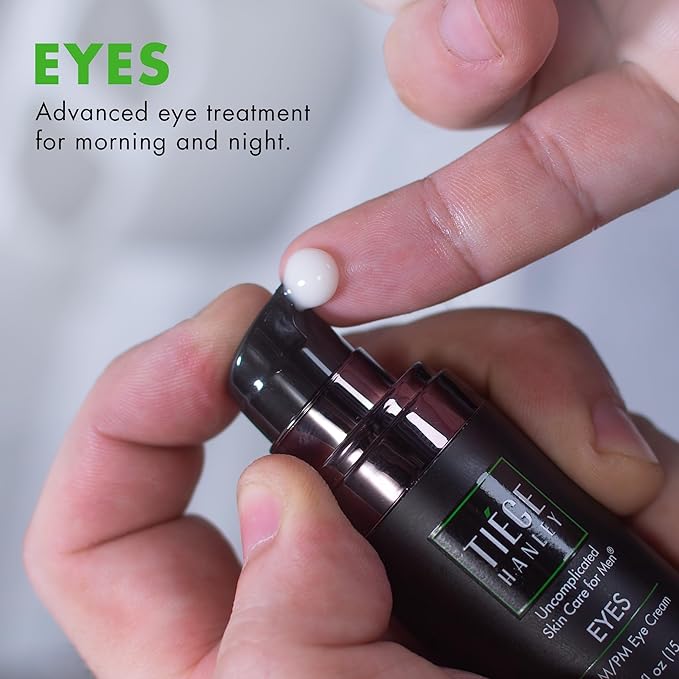 Tiege Hanley Eye Cream for Men | Reduces Dark Circles, Bags under Eyes, Puffiness & Crow’s Feet – Anti-Aging Under Eye Treatment, 0.5 oz