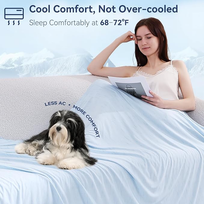 Elegear Double-Sided Arc-Chill® 3.0 Cooling Blanket for Hot Sleepers, Twin | Q-Max>0.5 Cooling Fabric, Absorbs Heat to Keep Body Cool, Lightweight Summer Blankets for Night Sweats & Menopause, 59"x79"
