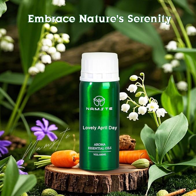Lovely April Day 3.38 Fl Oz Essential Oil for Diffuser Orange & Lemon Scent | Humidifier | Revitalizing Musk & Wood Aromatherapy Oil Refill for Home, Yoga & Air Freshening