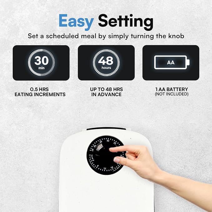 PAWISE Automatic Cat Feeder, Meal Automatic Timer for Cats and Puppy, 48-Hour Timer, Pet Feeder with Ice Pack for Wet or Dry Food, 1.5 Cups Dog Cat Food Dispenser
