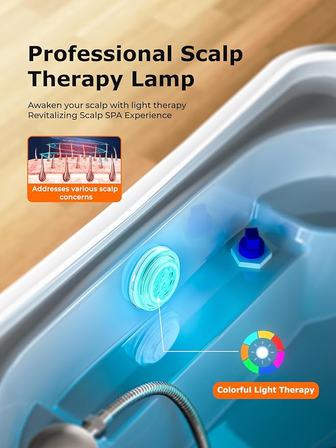 Head spa Equipment, Portable Salon Head spa, with Large Capacity Water Tank and Adjustable headrest, Suitable for Barber Store,Home,Hair Salon