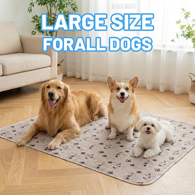 Puppy Pads with Pheromones, Reusable Washable Pet Training Pads, Leak-Proof Odor Control for Indoor Use, Car Seat and Furniture Protection, 15.75 x 23.62 Inches Brown