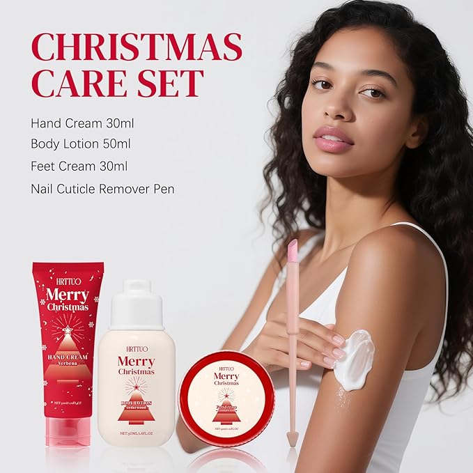 Christmas Body Care Gift Set for Women - Fragrance Moisturizing Body Lotion, Hand Cream and Foot Cream, Repair & Nourishing Dry Skin, Rough Hands and Feet, Skin Care Birthday Gift for Her (1)