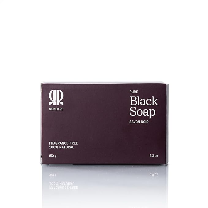 R&R Skincare Pure Black Soap Bar – African Black Soap for Face & Body – Handcrafted with Shea Butter & Palm Kernel Oil – Deep Cleansing & Moisturizing – Gentle for All Skin Types