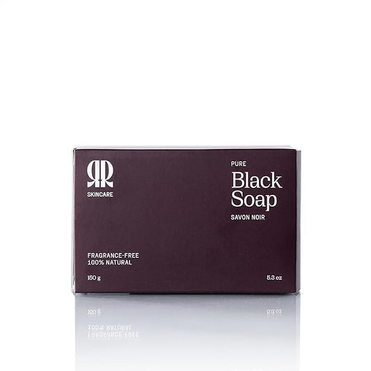 R&R Skincare Pure Black Soap Bar – African Black Soap for Face & Body – Handcrafted with Shea Butter & Palm Kernel Oil – Deep Cleansing & Moisturizing – Gentle for All Skin Types