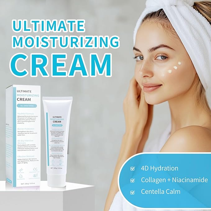 Mtmult Youthful Formula Facial Moisturizer with Niacinamide & Hyaluronic Acid - Face Cream for Deep Hydration, Infused with Centella Asiatica & Collagen - Daily Moisturizer for Youthful Skin