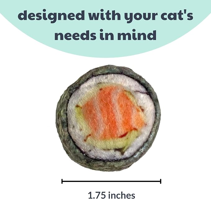 Huxley & Kent Plush Crinkle Catnip Cat Toy, Classic Sushi