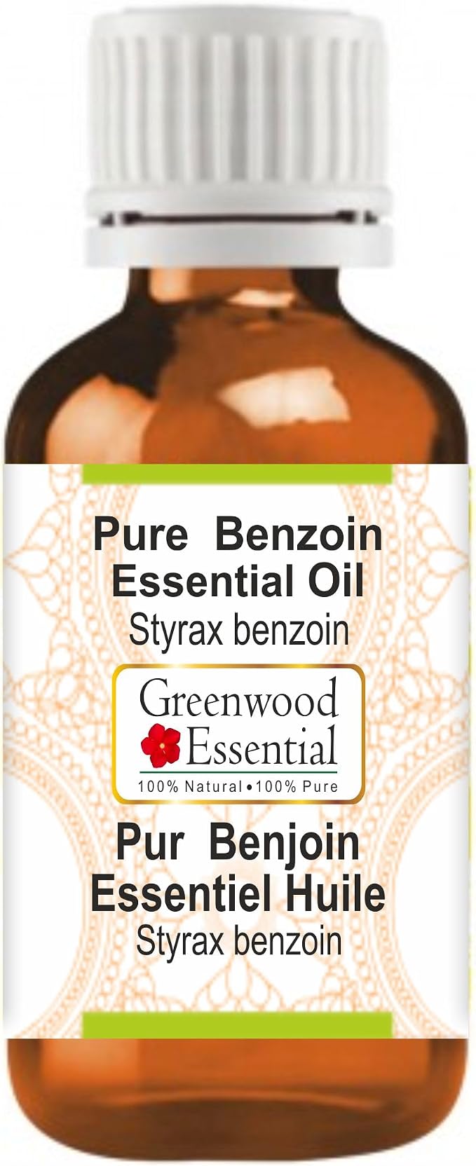 Greenwood Essential Benzoin Essential Oil (Styrax Benzoin) Pure | Viscous Texture | Rich Aroma | Unisex | All Skin Types |Natural Extract Steam Distilled 50ml (1.69 oz)