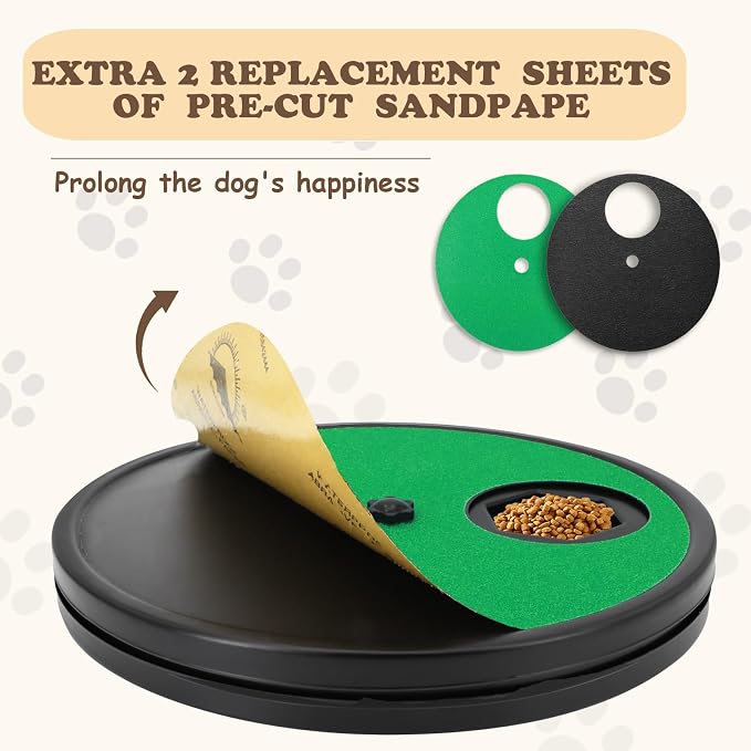 Dog Scratch Pad for Nails,3 in 1 Dog Nail File Toy with Treat Dispenser | Dog Nail Scratch Board with Adjustable Speed&Treat Box,Stress-Free Nail Filing for Small/Large Dogs,Slow Feeder Sandpaper Toy