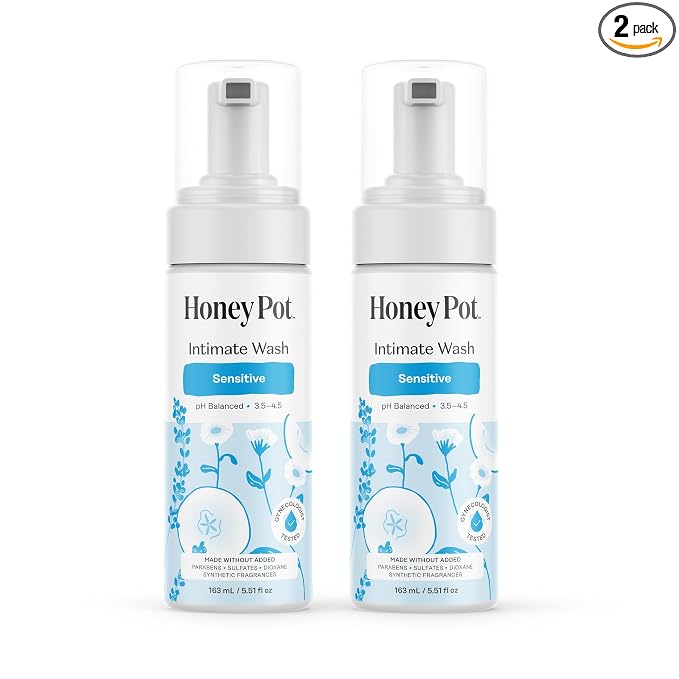 The Honey Pot Company - Sensitive Feminine Wash - Herbal Infused - PH Balanced Plant Based Natural Hygiene Products - 5.51 Fluid Oz (Pack of 2)