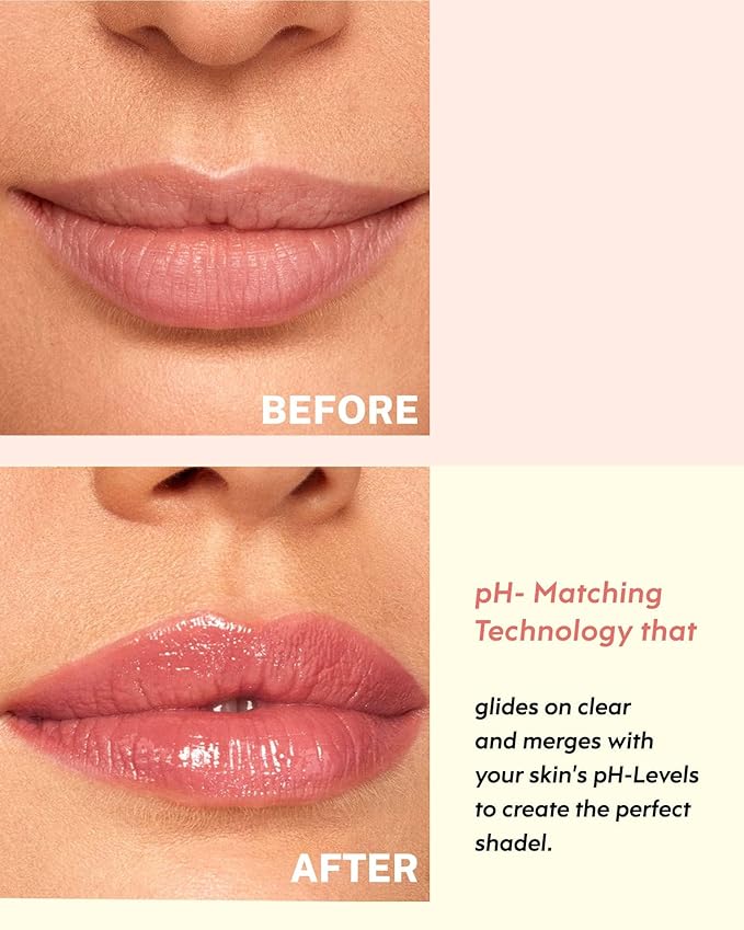 Glimmer Balm Tinted Lip Balm Moisture Hydrate lipsticks PH Lipstick, Color Changing Lipstick Natural Chapstick Glitter Pink Lip Gloss, 3pack