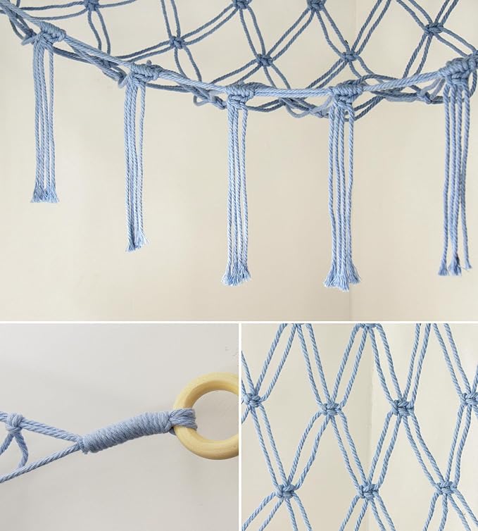 mirolam Stuffed Animal Storage Hammock Large Toy Hammock Net for Stuffed Animals Corner - Blue Plush Stitch Stuff Huggy Wuggy Toy Storage Room Decor