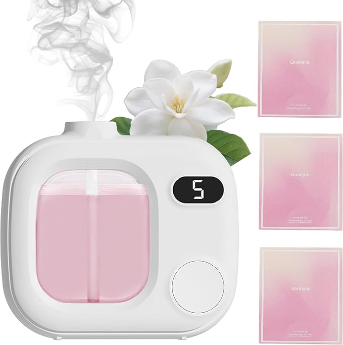 Waterless Essential Oil Aromatherapy Diffuser Mini Led Smart Aroma 360 Small Difusor Cordless for Home Large Rooms Scent Bathroom Hotel Collection Office Car Fragrance Air Scent Humidifier