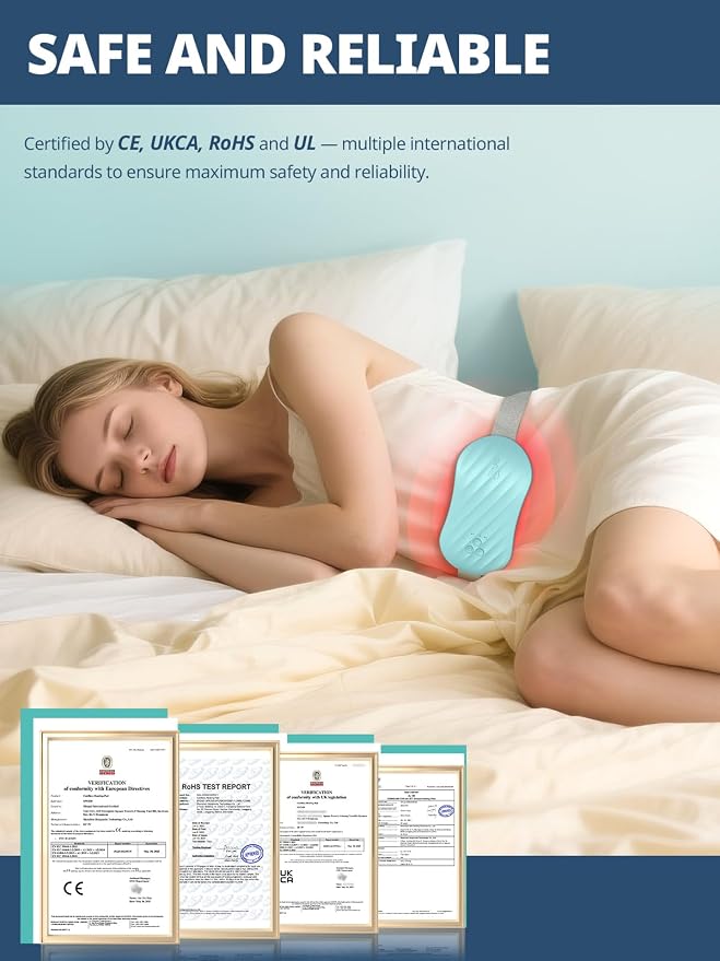 Slimpal Heating Pad for Period Cramps, Portable Heating Pad for Menstrual Relief, Electric Cordless Heating Belt for Back, Belly, Waist, Stomach, Wearable Heat Belt, Grey