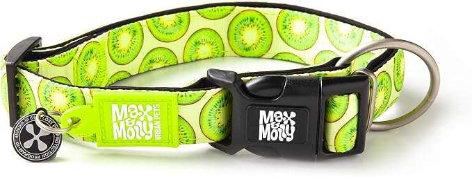 Max & Molly Smart ID Dog Collar with Gotcha! QR Safety Tag and Custom Pet Profile, Soft Padded Neoprene, Waterproof, Kiwi, XS (9-14")