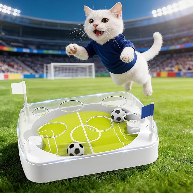 2026 International Soccer Electric Cat Toy Balls with Catnip, Motion Activated Automatic Rolling Interactive Cat Toy, Indoor Hunting Exercise Mental Stimulation Scratching Pet Play Ball