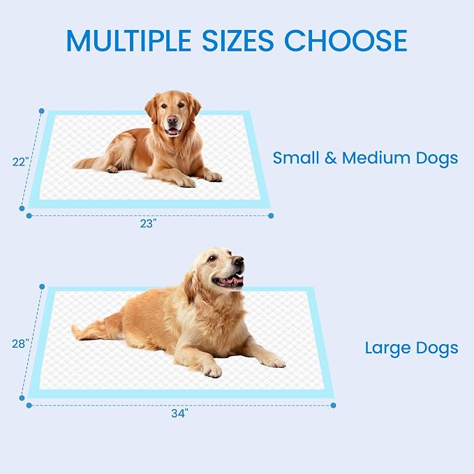 28"x34" Dog Pee Pads Extra Large, Super Absorbent, 10 Count | Leakproof Quick Drying Pee Pads, Training Puppy Pads Disposable Pee Pads for Dogs