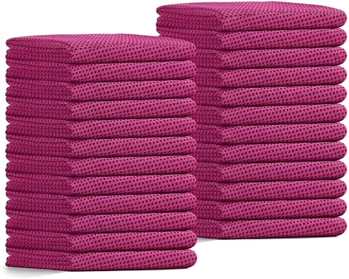 24 Pack Cooling Towels Bulk for Neck and Face 40"x12" Ice Cooling Sweat Rags Microfiber Soft Breathable Soft Chilly Towel for Yoga Golf Sport Running